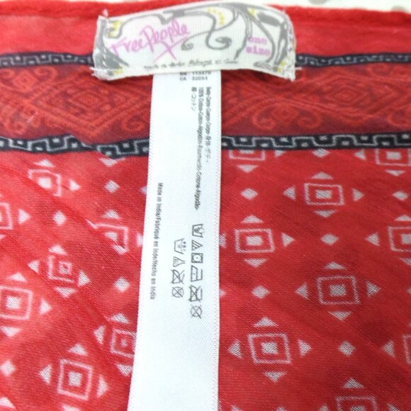 Free People Bridgette Bandana or Neck Kerchief Scarf Orange Print NWOT - Picture 5 of 7